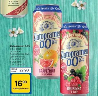 Tesco Zlatopramen radler 0,0% nabídka