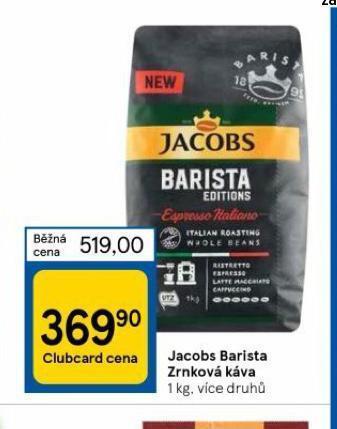 Tesco Jacobs barista zrnková káva nabídka