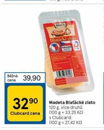 Tesco Madeta blaťácké zlato nabídka