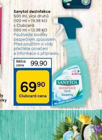Tesco Sanytol dezinfekce nabídka