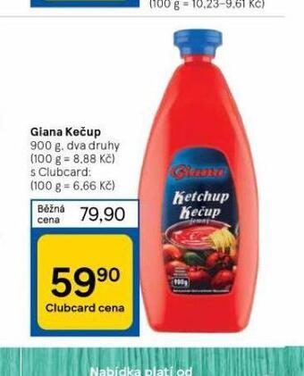 Tesco Giana kečup nabídka