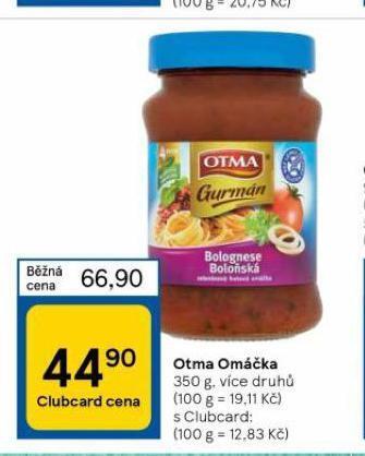 Tesco Otma omáčka nabídka