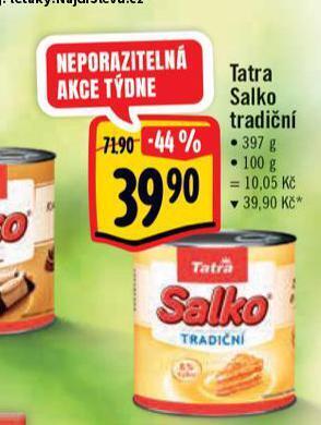 Albert Tatra salko tradiční nabídka