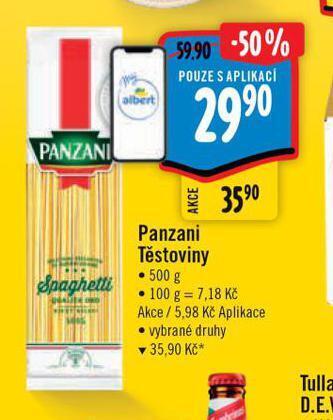 Albert Panzani těstoviny nabídka