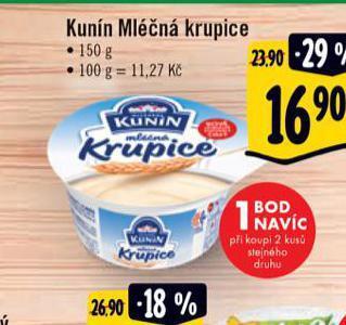 Albert Kunín mléčná krupice nabídka