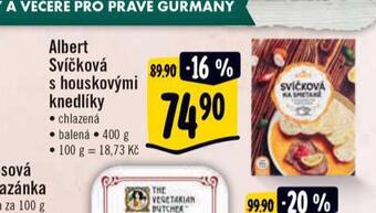 Albert Svíčková na smetaně s houskovým knedlíkem nabídka