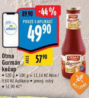 Albert Otma gurmán kečup nabídka
