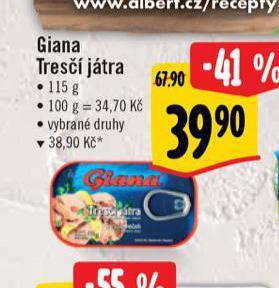 Albert Giana tresčí játra nabídka