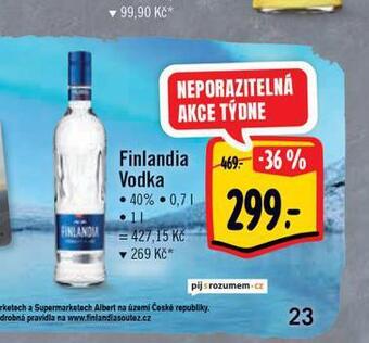 Albert Finlandia vodka nabídka