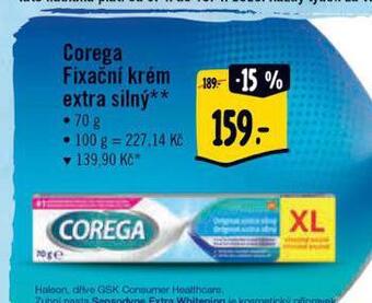 Albert Corega fixační krém na zubní náhrady nabídka