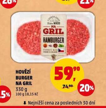 Penny Market Hovězí burger na gril nabídka