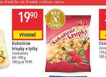 Globus Kukuřičné křupky a tyčky nabídka
