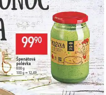 Globus Špenátová polévka nabídka