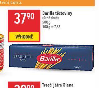 Globus Barilla těstoviny nabídka