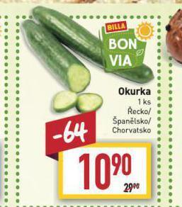 Billa Okurka nabídka