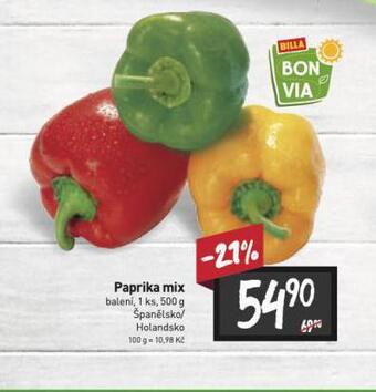 Billa Paprika nabídka