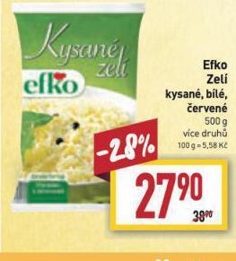 Billa Efko zelí nabídka
