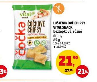 Penny Market Luštěninové chipsy vital snack nabídka