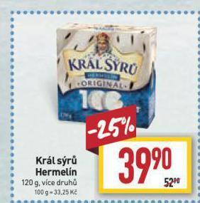 Billa Král sýrů hermelín nabídka