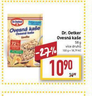 Billa Dr. oetker ovesná kaše nabídka
