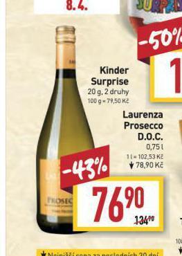 Billa Laurenza prosecco nabídka