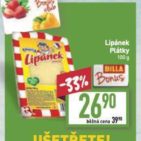Billa Lipánek sýr nabídka