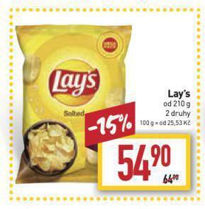 Billa Lay's chipsy nabídka