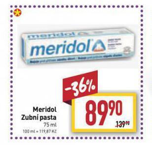 Billa Meridol zubní pasta nabídka