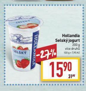Billa Hollandia selský jogurt nabídka
