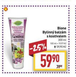 Billa Bio bione bylinný balzám nabídka