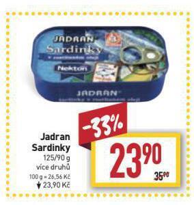 Billa Jadran sardinky nabídka