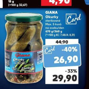 Kaufland Giana okurky nabídka
