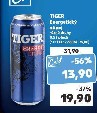 Kaufland Tiger energy drink nabídka