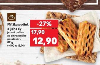 Mřížka pudink a jahody