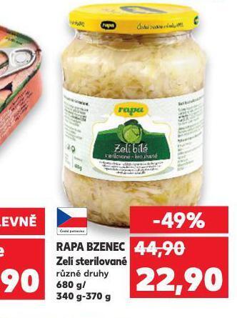 Kaufland Zelí sterilované nabídka