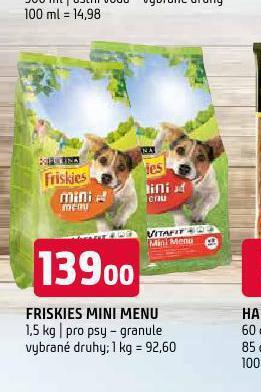 Terno Friskies mini menu granule pro psy nabídka