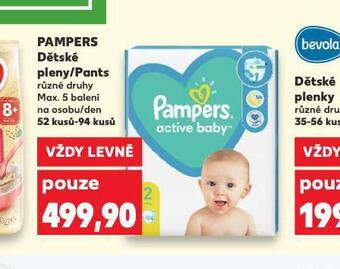 Kaufland Pampers dětské plenky nabídka