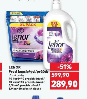 Kaufland Lenor prací kapsle / gel / prášek nabídka