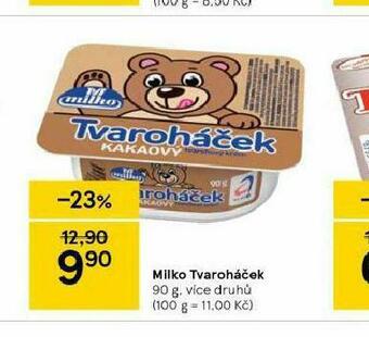 Tesco Milko tvaroháček nabídka