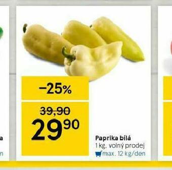 Tesco Paprika bílá nabídka