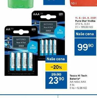 Tesco Tesco hi tech baterie nabídka