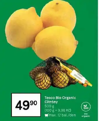 Tesco Bio organic citrony nabídka