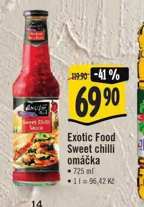 Jip Wxotic food sweet chilli omáčka nabídka
