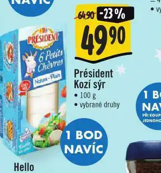 Jip Président pikantní kozí sýr nabídka