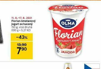Tesco Florian smetanový jogurt ochucený nabídka
