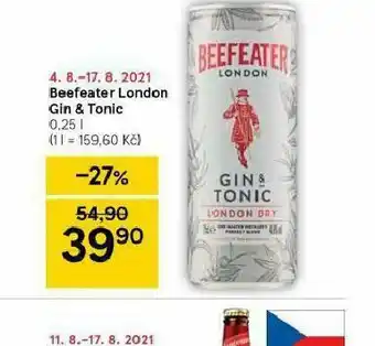 Tesco Beefeater london gin&amp;tonic nabídka