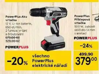 Tesco Vrtačka powerplus aku nabídka