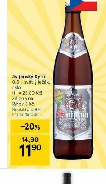 Tesco Pivo svijanský rytíř nabídka