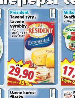 Norma Président tavený sýry / tavené výrobky nabídka