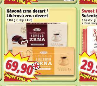 Norma Likérová zrna dezert nabídka